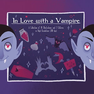 In Love With a Vampire | Cute Halloween Clipart & Seamless Patterns