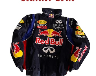 Vintage Red Bull Racing Jacket, Lightweight Streetwear, Unisex Y2K Motorsport Bomber