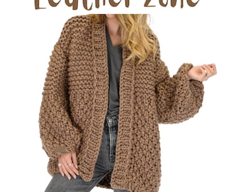 Chunky Knit Cardigan, Oversized Hand Knit Sweater, Cozy Chunky Wool Cardigan, Boho Winter Knitwear for Women