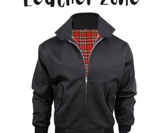 Vintage Harrington Jacket, Classic Zip-Up Bomber, Plaid Lining Coat