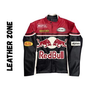 Red bull leather racing jacket - Etsy 日本