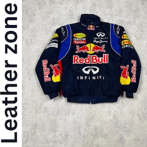 Veste streetwear brodée Red Bull Racing F1 avec fermeture éclair