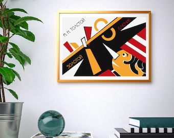 Poster – The Little Golden Key – Room Decor | Constructivism | A3 Format | Vector Illustration | Printable Art | Digital Download PDF