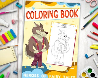 Coloring Book – The Bun – Fairy Tale Characters | 18 Pages | Kids Activities | Russian Folk Tale | Printable Art | Digital Download PDF