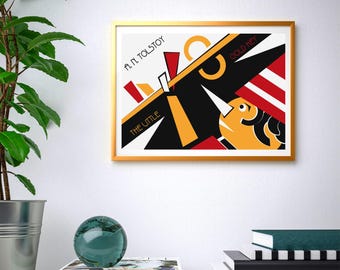 Poster – The Little Golden Key – Room Decor | Constructivism | A3 Format | Horizontal | Illustration | Printable Art | Digital Download PDF