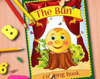 Kolobok Fairy Tale Coloring Book PDF | Russian Folk Tale | Printable| Kids Activity | Original Illustrations