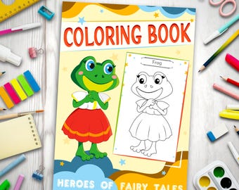 Coloring Book – Teremok – Fairy Tale Characters | 16 Pages| Kids Activities | Russian Folk Tale | Printable Art | Digital Download PDF | Art