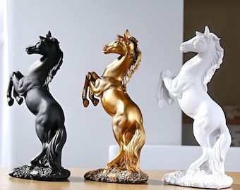 金属製 馬の置物 ダークブラウン ヴィンテージ 陶器 馬の置物 ダーク