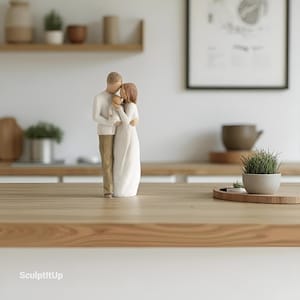 Family Sculpture with Baby | Handcrafted Figurine for New Parents | Baby Shower Gift | Minimalist Home Décor | Mum Dad and Baby | Mom Gift