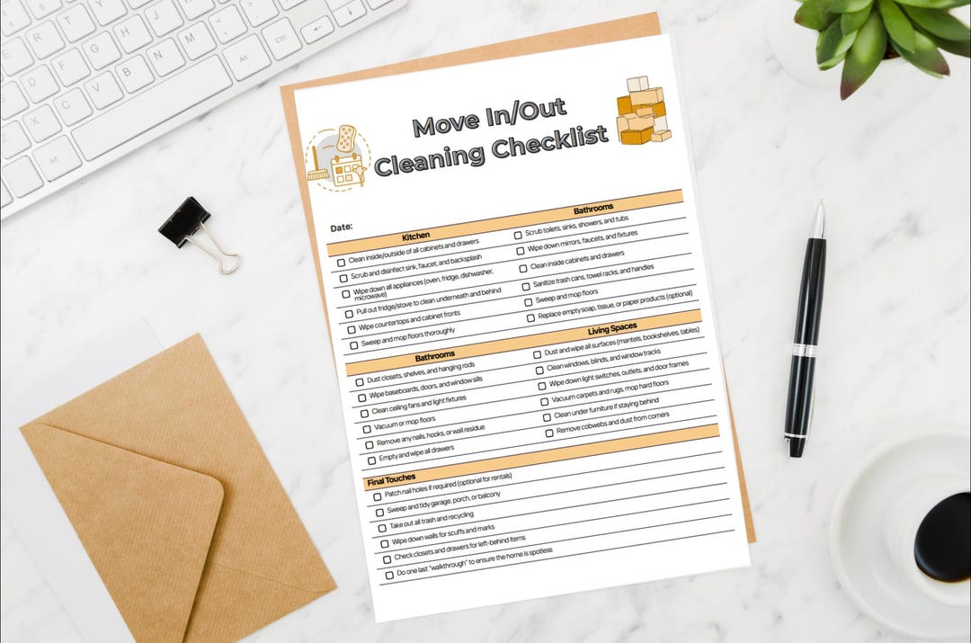 Moving in Out Cleaning Checklist – Printable Move Out Cleaning PDF for ...