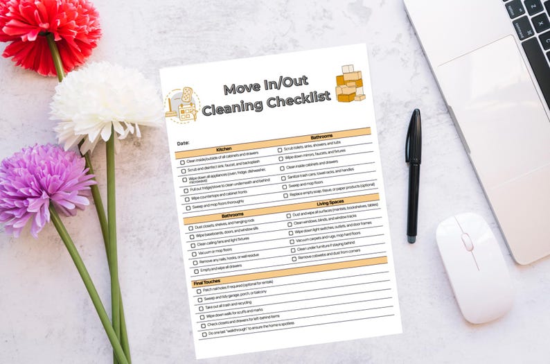 Moving in Out Cleaning Checklist – Printable Move Out Cleaning PDF for ...