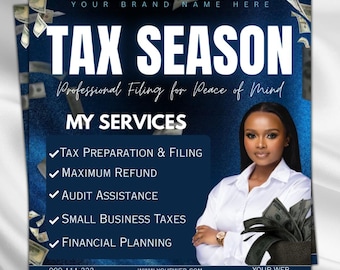 Tax Prep Flyer Canva Template, Credit Repair Flyer (Digital Download)