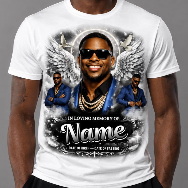 Memorial T-Shirt Canva Template, In Loving Memory, Celebration of Life Design image 3