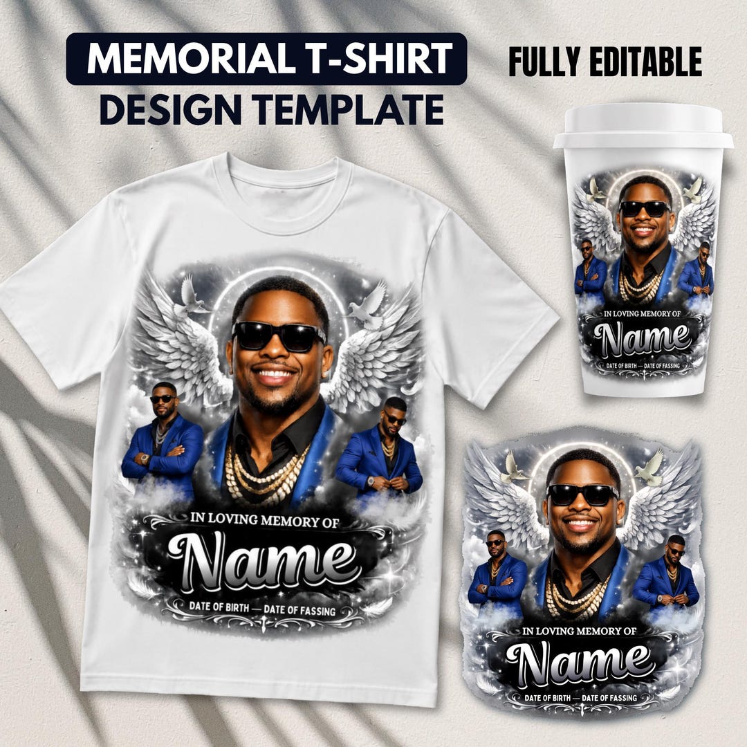 Memorial T-Shirt Canva Template, In Loving Memory, Celebration of Life Design