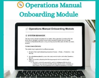 Real Estate Operations Manual | ChatGPT SOP Playbook (Digital Download)