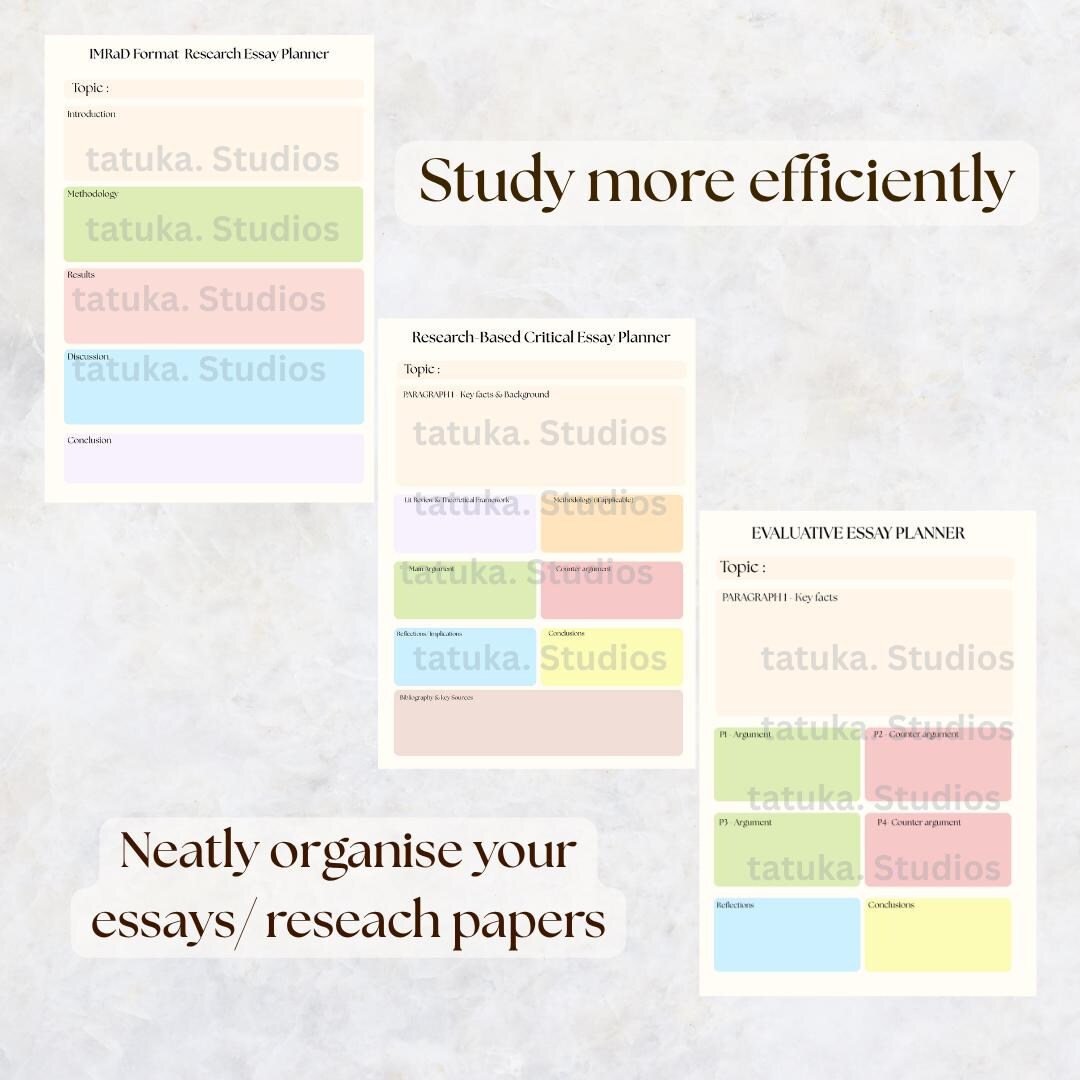 Digital Essay Planner Bundle: Mrad, Evaluative, Research (PDF) - Etsy