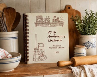 Vintage Church Cookbook 1996 | Riverlawn Christian Wichita Kansas | Community Recipes | Spiral Bound Regional Culinary History