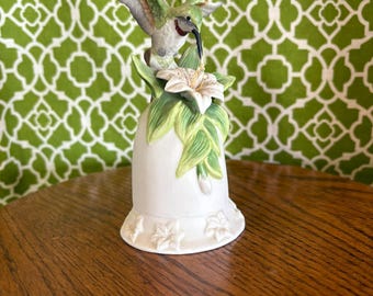 Vintage Seymour Mann Hummingbird Bell | Bisque Porcelain Figurine