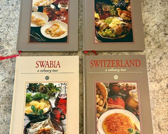 Vintage Culinary Tour Cookbooks | Austria Germany Swabia Switzerland | European Regional Recipes | Retro Kitchen Decor | Foodie Gift