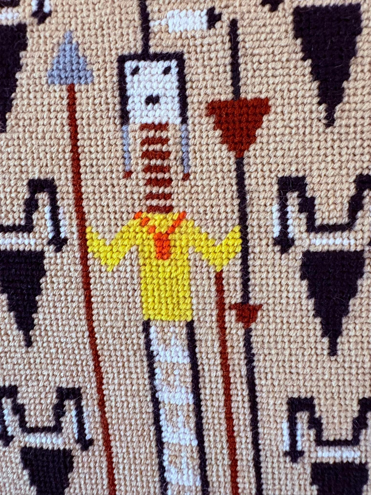 Native Pattern Pillows Vintage Southwestern Needlepoint Pillow | Native American Motif Cushion ...