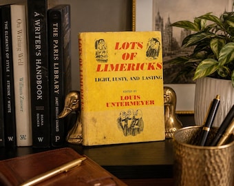 Lots of Limericks Book | Louis Untermeyer Poetry Humor | 1961 Illustrated Hardcover