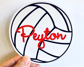 volleyball personalized vinyl sticker, your choice of accent color