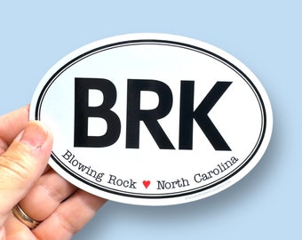 BRK Blowing Rock, North Carolina bumper sticker | laptop decal | any smooth surface sticker | any city available