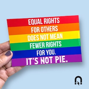 equal rights for others pie flat car magnet