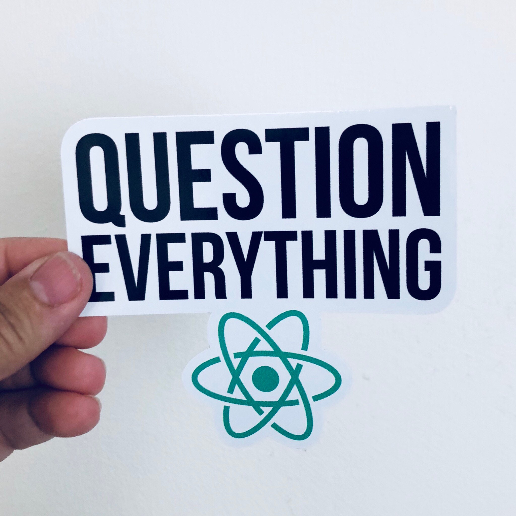 question everything science vinyl sticker