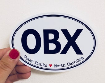 OBX Outer Banks North Carolina vinyl sticker | laptop decal | any smooth surface sticker | any city available
