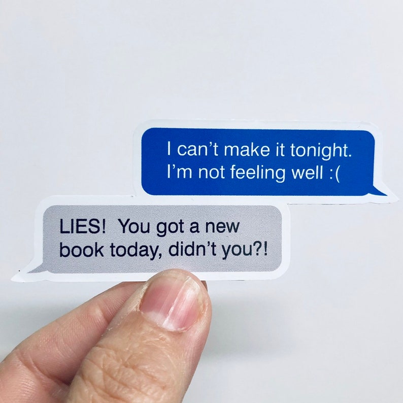 new book texting vinyl sticker image 0