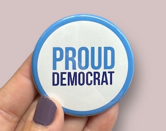 Proud democrat round magnet