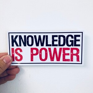knowledge is power | water bottle sticker | laptop sticker | skateboard sticker | all flat surfaces