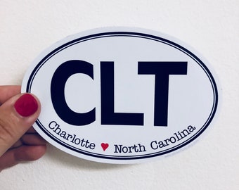Charlotte, North Carolina bumper sticker | laptop decal | any smooth surface sticker | any city available