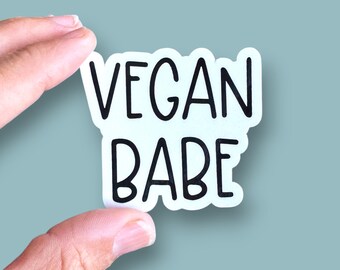 vegan babe small phone case or water bottle sized vinyl sticker