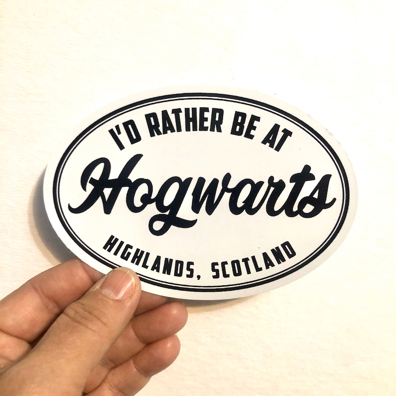 I'd rather be at Hogwarts vinyl sticker image 0