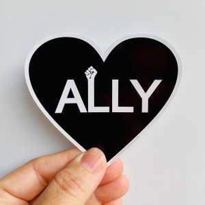 BLM ally heart vinyl sticker