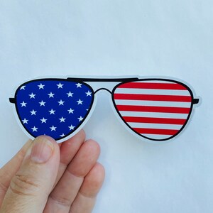 Stars and Stripes aviator shades vinyl sticker