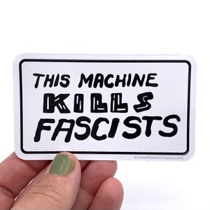 this machine antifascism sticker