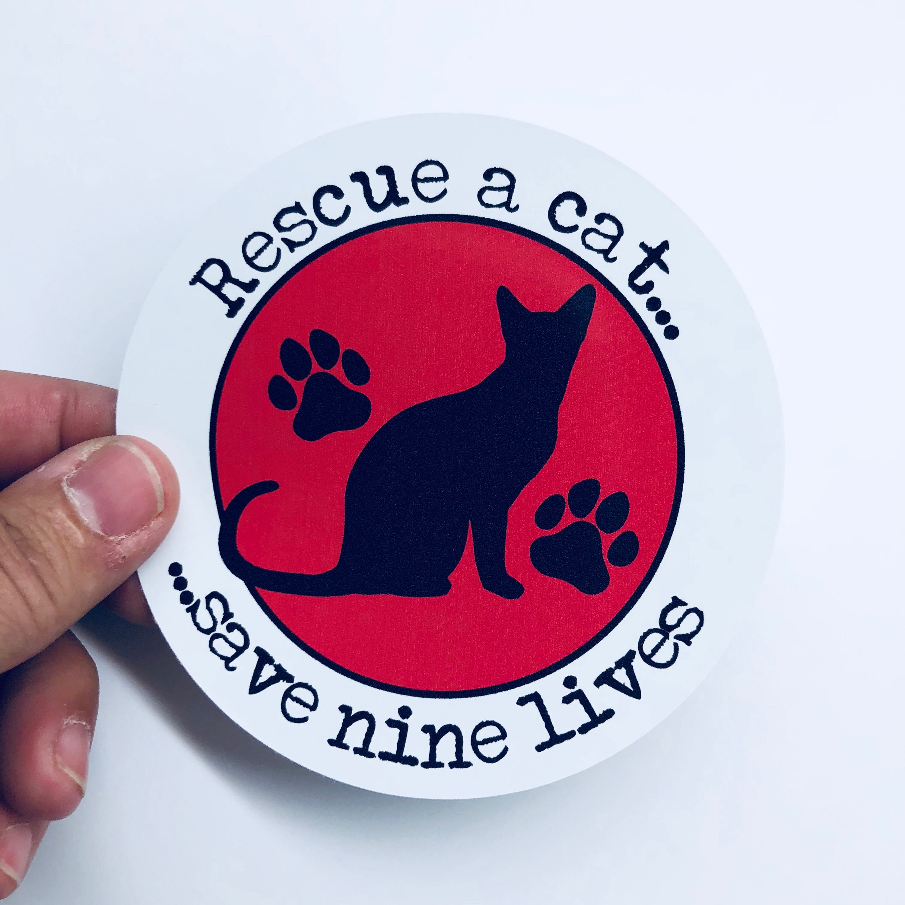 rescue a cat save nine lives vinyl sticker Etsy