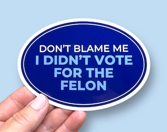 don't blame me I didn't vote for the felon vinyl bumper sticker