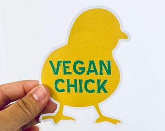 vegan chick vinyl sticker