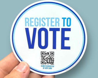 Register to Vote QR Code 3x4 Removable Bumper Sticker FREE Shipping ...