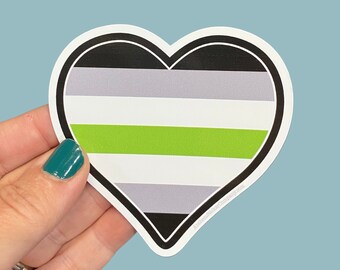 agender heart vinyl sticker