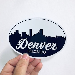 Denver skyline sticker, Colorado sticker, hometown sticker, waterproof vinyl sticker