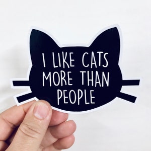 I like cats more than people vinyl sticker