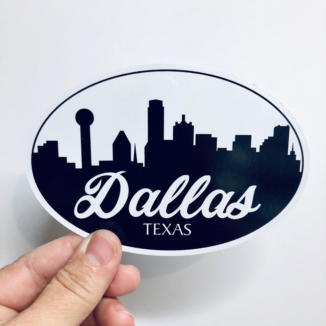 Small Dallas Sticker Dallas Skyline Vinyl Sticker,, Texas Sticker, Hometown Sticker ...