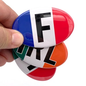 any world flag Euro decal style oval refrigerator magnet