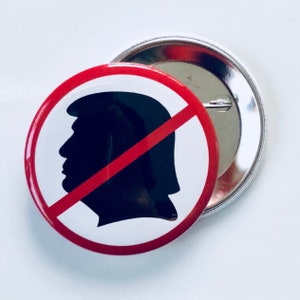 No Trump silhouette pinback button