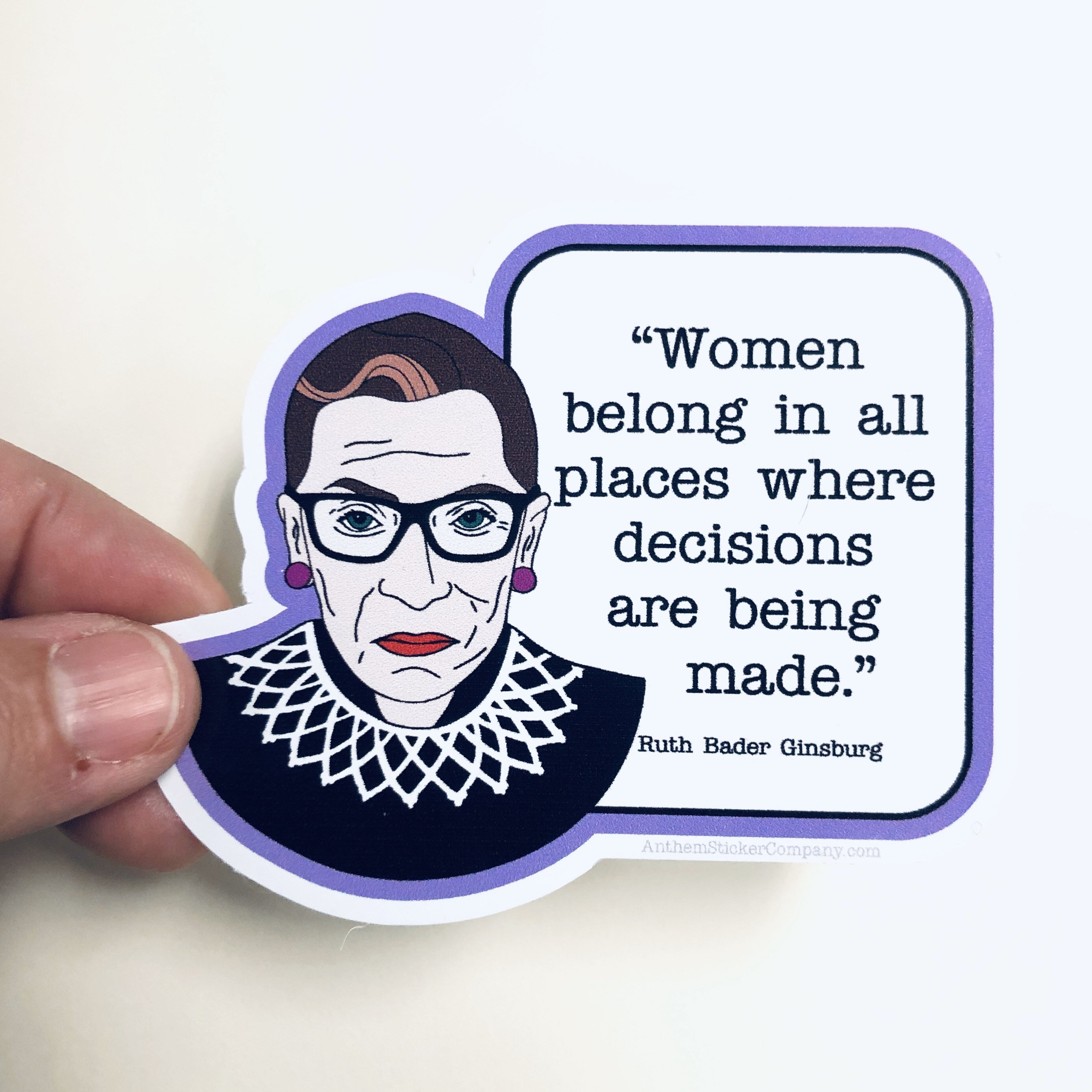 Women belong In all the places Ruth Bader Ginsburg quote vinyl sticker